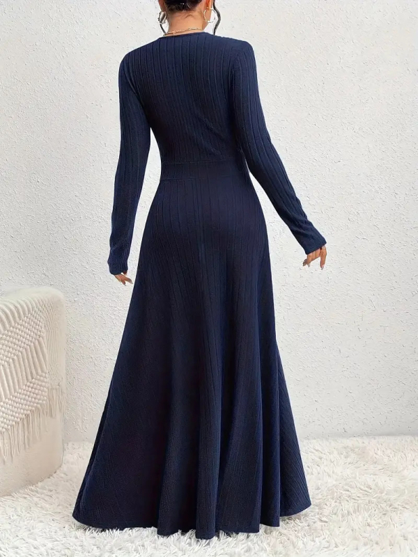 2024-es Amazon európai és amerikai külkereskedelmi robbanást mutató női hosszú ujjú, V-nyakú derekú ruha