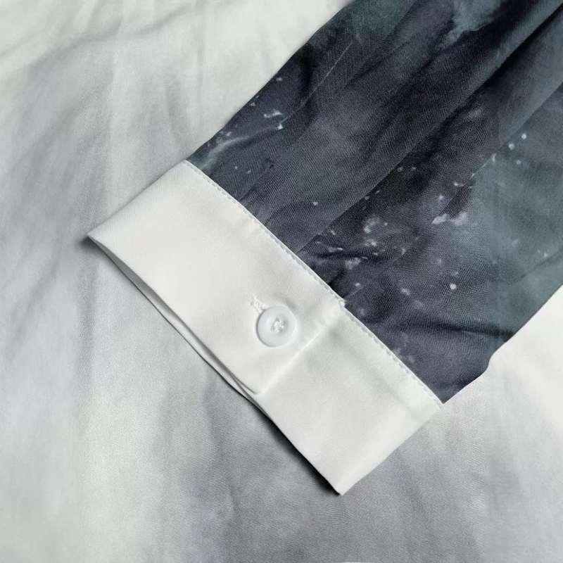 Ανδρικό casual πουκάμισο με μακριά μανίκια και πέτο, για μεγάλες διαστάσεις - DH202