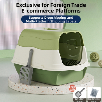 Υπερμεγέθη απολυμαντικό δοχείο άμμου γάτας πλήρως κλειστό δοχείο άμμου γάτας υπερμεγέθη αντι-πιτσιλίσματα χονδρικής