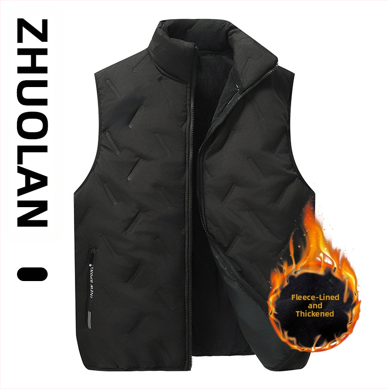 Χειμερινό απλό, all-match, γιλέκο με βαμβακερή επένδυση για άνδρες και παχύσαρκους άνδρες, άνετο, μοντέρνο, αμάνικο, ζεστό μπουφάν για ζευγάρια
