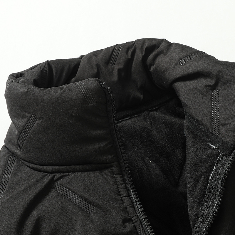 Žieminė paprasta, universali, plius dydžio medvilninė striukė, liemenė vyrams ir riebūs vyrai, laisva, madinga, šilta striukė be rankovių poroms