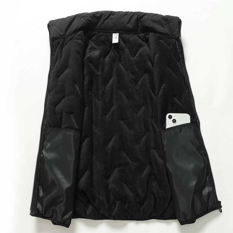 Žieminė paprasta, universali, plius dydžio medvilninė striukė, liemenė vyrams ir riebūs vyrai, laisva, madinga, šilta striukė be rankovių poroms