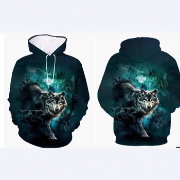 American High Street új férfi 3D nyomtatott kapucnis pulóver, közvetlen hajjal