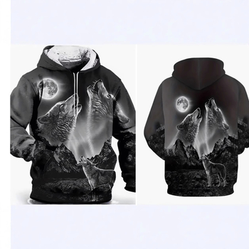 American High Street Нов мъжки 3D Принтиран Качулката Директна Коса от Фабриката