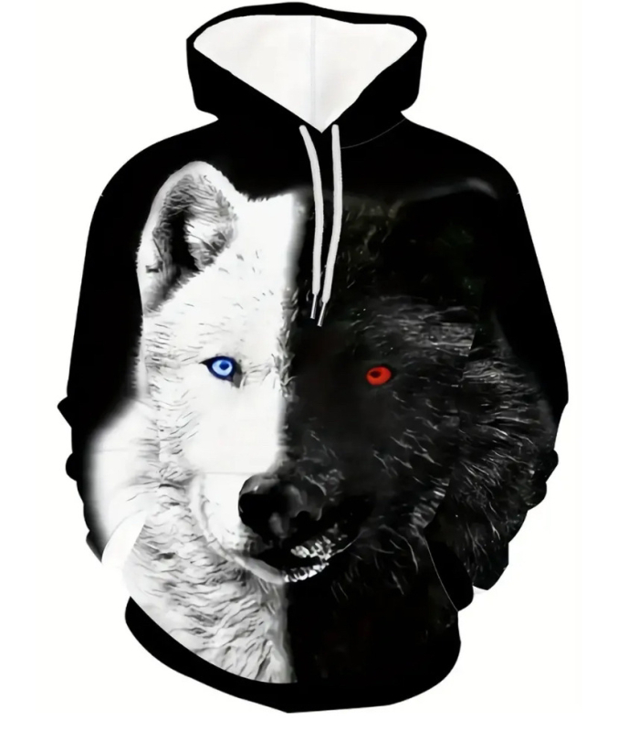 American High Street új férfi 3D nyomtatott kapucnis pulóver, közvetlen hajjal