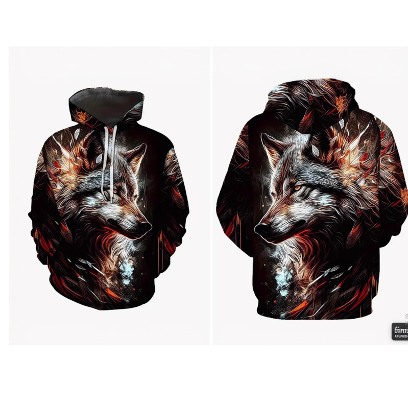 American High Street új férfi 3D nyomtatott kapucnis pulóver, közvetlen hajjal