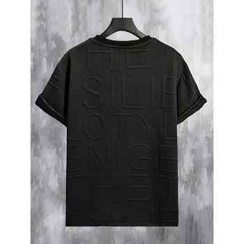 2024 Ευρωπαϊκό και Αμερικανικό Crossborder Plus Size Καλοκαιρινό Νέο Crossborder Μονόχρωμο Ανδρικό Casual Loose Plus Size Ανδρικό Κοντό Μανίκι, Τυπωμένο