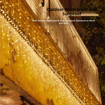 Internetes híresség vízesés fények villogó fények fűzőfények kültéri vízálló függöny kert udvar homlokzat dekoráció hangulat jégcsík fények