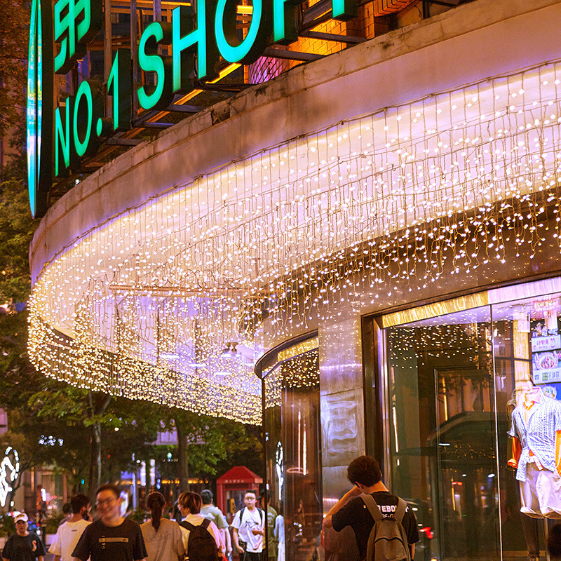 Internetes híresség vízesés fények villogó fények fűzőfények kültéri vízálló függöny kert udvar homlokzat dekoráció hangulat jégcsík fények