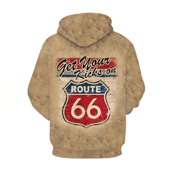 Мъжки пролетно-есенен пуловер с дълъг ръкав Joker, европейски и американски класически ретро стил, 3D дигитален печат с лозунг от 66 години