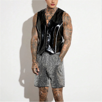 2025 m. nauji vyriški blizgantys tiesūs šortai su blizgučiais