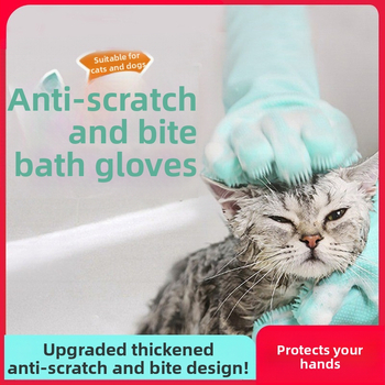 Silikoonist lemmikloomade supelkindad, hammustusvastased nõudepesukindad, pikendatud sametist veekindlad naiste köögipuhastuskindad majapidamistöödeks