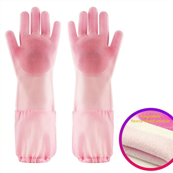 Silikoonist lemmikloomade supelkindad, hammustusvastased nõudepesukindad, pikendatud sametist veekindlad naiste köögipuhastuskindad majapidamistöödeks