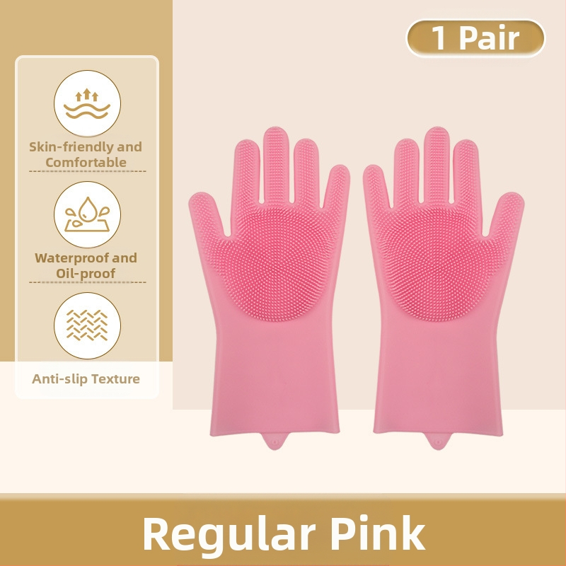 Silikoonist lemmikloomade supelkindad, hammustusvastased nõudepesukindad, pikendatud sametist veekindlad naiste köögipuhastuskindad majapidamistöödeks