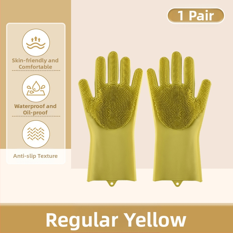 Silikoonist lemmikloomade supelkindad, hammustusvastased nõudepesukindad, pikendatud sametist veekindlad naiste köögipuhastuskindad majapidamistöödeks