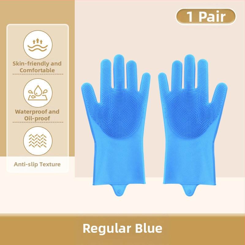 Silikoonist lemmikloomade supelkindad, hammustusvastased nõudepesukindad, pikendatud sametist veekindlad naiste köögipuhastuskindad majapidamistöödeks