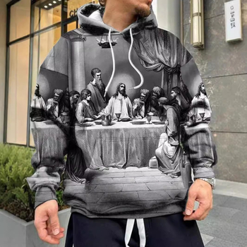 Otse hulgimüügist meeste tavaliste õlavarrega lahtiste pingutusnööriga plaastritaskutega mitmekülgne kapuutsiga dressipluus, moodne 3D-digitaalprintimine