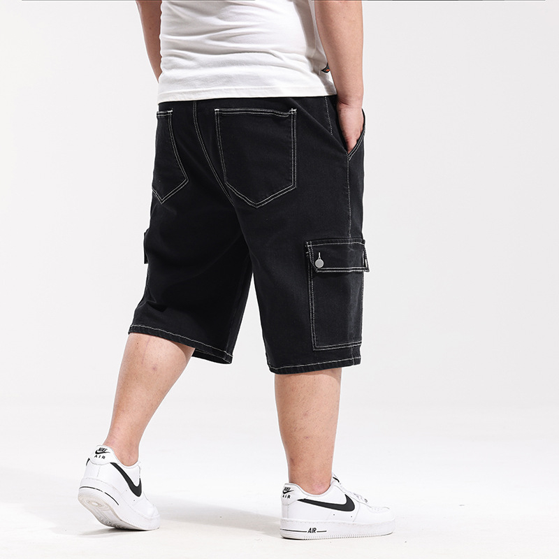 Pantaloni scurți de denim pentru bărbați, talie înaltă, stil stretch, stil stretch, stil stretch, stil stretch, stil stretch