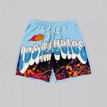 Korvpalliseeria loosung 2024 kuumad 3D-digitaalprintimisega meeste hingavad lühikesed püksid lahtised spordirannapüksid