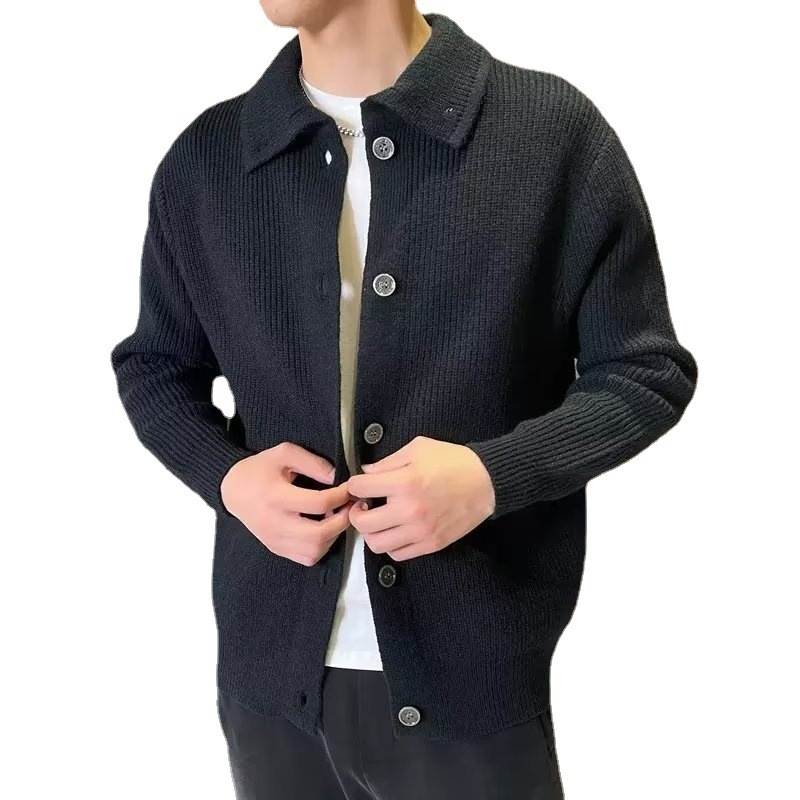 Sügis- ja talvine revääriga kardigan 2022 Kudumid Lahtised trendikad kampsunid Pealisrõivad Paks kampsun Meeste topp-jakk-kampsun