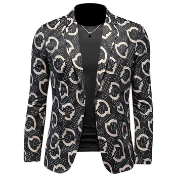 Euroopa jaama kevad- ja sügisene uus vabaaja väike ülikond meeste moodne isikupärastatud trendikas trükitud õhuke ühekordne läänelik jakk X6692