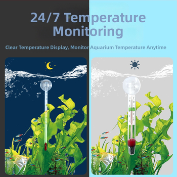 Akvariumo termometras, didelio tikslumo vandens temperatūros siurbimo puodelio vandens termometras, tropinių žuvų vėžlių akvariumo plaukiojantis termometras