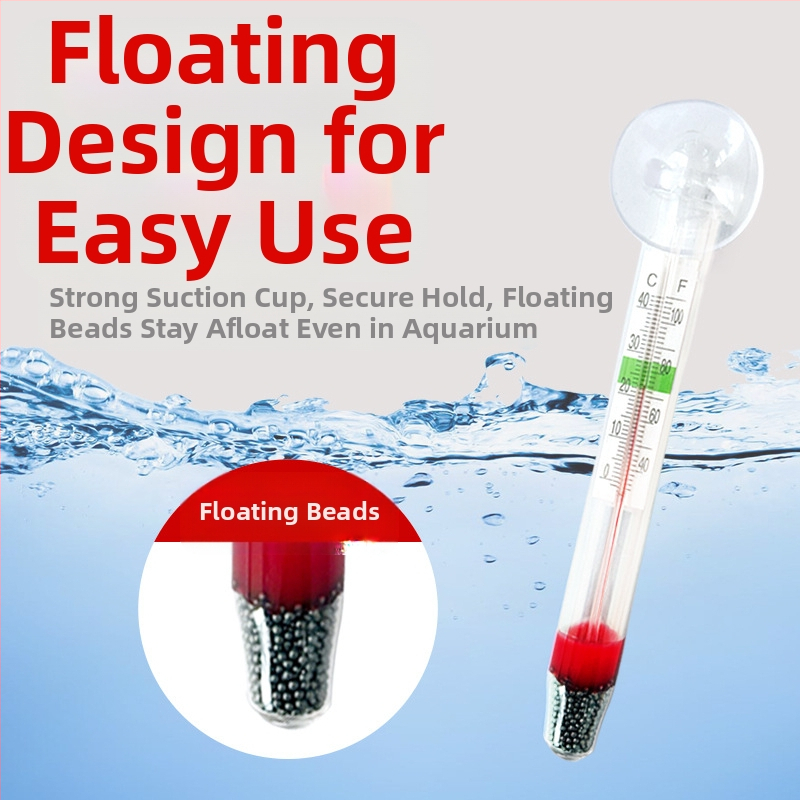 Термометър за аквариум с висока прецизност, вендузен термометър за температура на водата, плаващ термометър за тропически риби, костенурка, аквариум