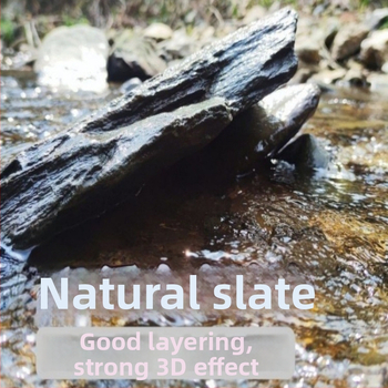 Πρωτότυπος κυλινδρικός σχιστόλιθος τοπίου πέτρα κύρια πέτρα χελώνα ηλιόλουστο τραπέζι ενυδρείου διακόσμηση τοπίου οικολογικό ρέμα πρωτότυπη πέτρινη γαρίδα και χελώνα τίγρης