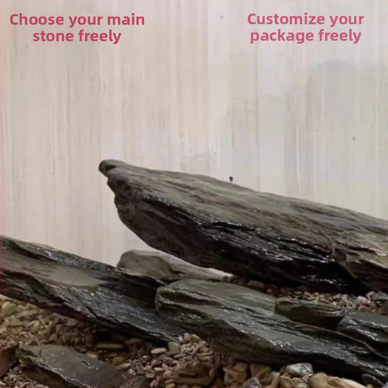 Eredeti hengeres pala tájkő fő kő teknős napozóasztal akvárium tájdekoráció ökológiai patak eredeti kő garnélarák és tigristeknős