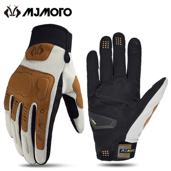 MJMOTO rudens un ziemas āra sporta šosejas riteņbraukšanas cimdi elpojoši, neslīdoši, nodilumizturīgi, amortizējoši, ar sadursmēm izturīgiem skārienekrāniem