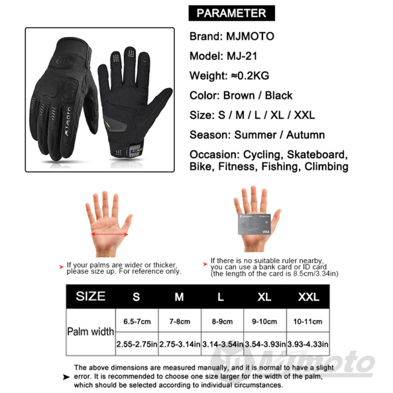 MJMOTO rudens ir žiemos lauko sportinės plento dviračių pirštinės, kvėpuojančios, neslystančios, atsparios dilimui, paminkštinimas, apsaugančios nuo susidūrimo, jutiklinis ekranas