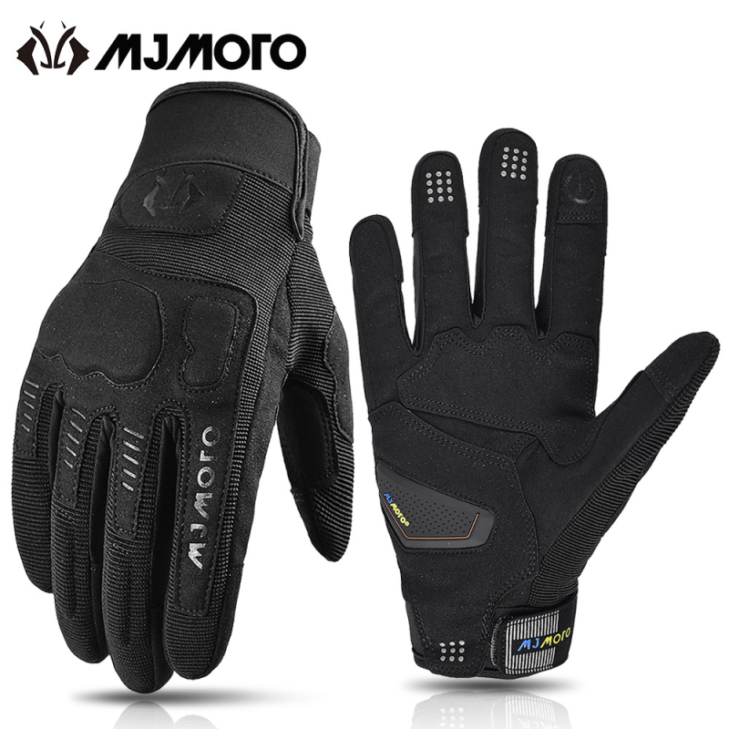 MJMOTO rudens un ziemas āra sporta šosejas riteņbraukšanas cimdi elpojoši, neslīdoši, nodilumizturīgi, amortizējoši, ar sadursmēm izturīgiem skārienekrāniem