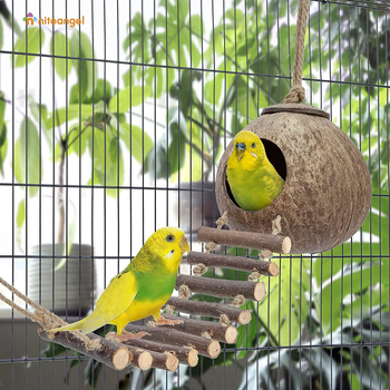 Φωλιά πουλιού με κέλυφος καρύδας Φωλιά γρασιδιού Δέρμα τίγρης Παιώνια Xuan Feng Φωλιά παπαγάλου Ζεστή αναπαραγωγή Μικρή μεσαία Μεγάλη φωλιά πουλιού