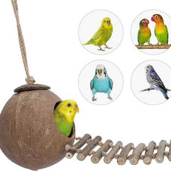 Φωλιά πουλιού με κέλυφος καρύδας Φωλιά γρασιδιού Δέρμα τίγρης Παιώνια Xuan Feng Φωλιά παπαγάλου Ζεστή αναπαραγωγή Μικρή μεσαία Μεγάλη φωλιά πουλιού