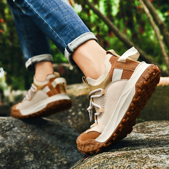Άνοιξη και Καλοκαίρι 2025 Παπούτσια πεζοπορίας σε εξωτερικούς χώρους για άνδρες και γυναίκες με χοντρή σόλα που αυξάνει το ύψος, ελαφριά, για ταξίδια και ζευγάρια