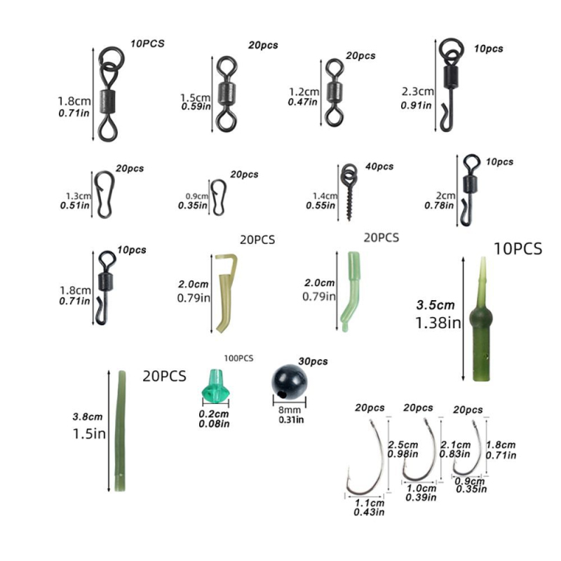 420 europietiško stiliaus karpių žvejybos reikmenų, skirtų tarpvalstybiniam naudojimui, kostiumo kabliukų, pupelių sukamųjų žvejybos įrankių rinkinys