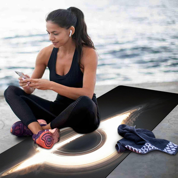 Uus piiriülene musta auguga trükitud joogamatt koduseks treeninguks ja sportimiseks, helikindel põrandamatt, plekikindel, libisemiskindel, lõhnatu