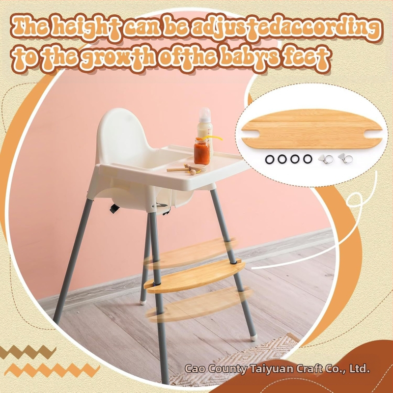 Бамбукова поставка за крака, поставка за крака за детска столче, поставка за крака за бебешка седалка