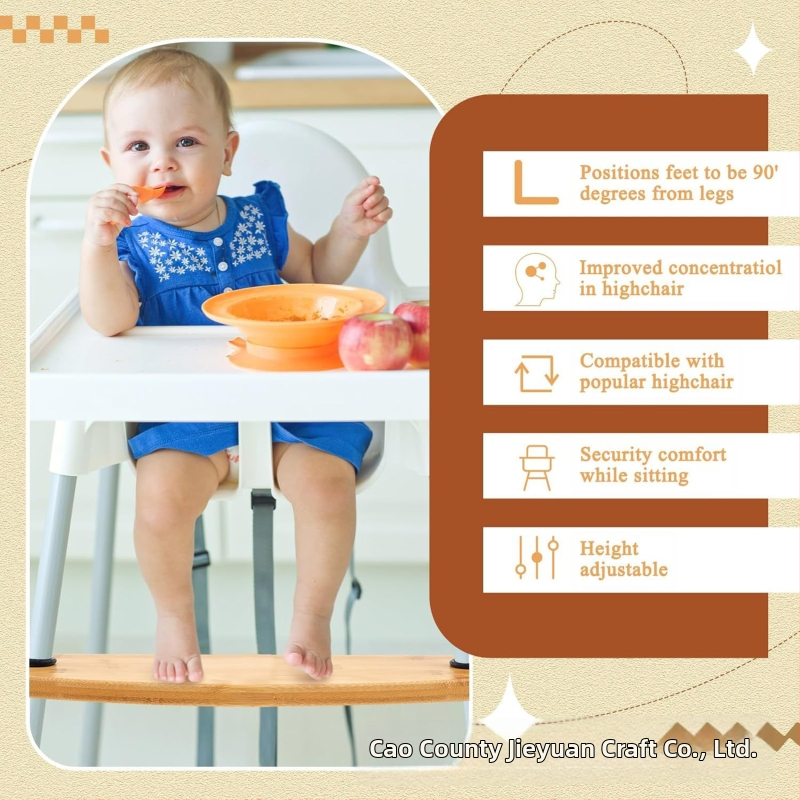 Бамбукова поставка за крака, поставка за крака за детска столче, поставка за крака за бебешка седалка