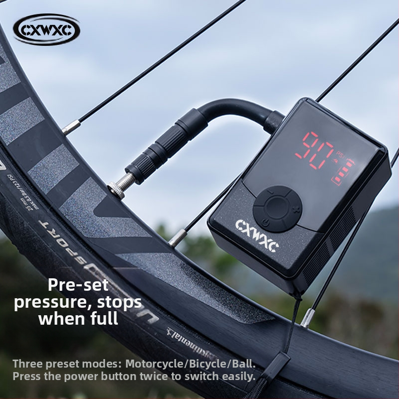Cxwxx Помпа за планински велосипед, електрическа помпа за надуване, преносима мини цифрова въздушна помпа с високо налягане