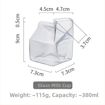 Γυάλινο τετράγωνο γαλακτοκομείο ιαπωνικού στιλ φούρνος μικροκυμάτων που θερμαίνει δημιουργικό φλιτζάνι καφέ πρωινού Κύπελλο γάλακτος Κύπελλο τσαγιού Κύπελλο