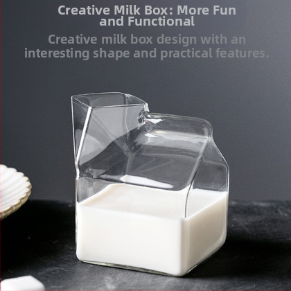 Jaapani stiilis klaasist ruudukujuline piimakarp mikrolaineahjus kuumutamiseks loominguline hommikusöögikohvitass piimatass teetass tass