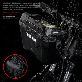 WILD MAN μπροστινή τσάντα αυτοκινήτου, τσάντα ποδηλάτου, τσάντα κινητού τηλεφώνου με σκληρό κέλυφος EVA, μπροστινή τσάντα ηλεκτρικού skateboard, πτυσσόμενη τσάντα ποδηλάτου