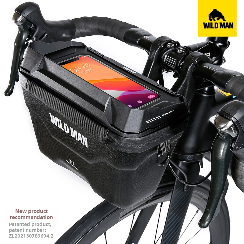 WILD MAN autós első táska, kerékpártáska, EVA keményhéjú mobiltelefon-táska, elektromos gördeszka első táska, összecsukható kerékpártáska