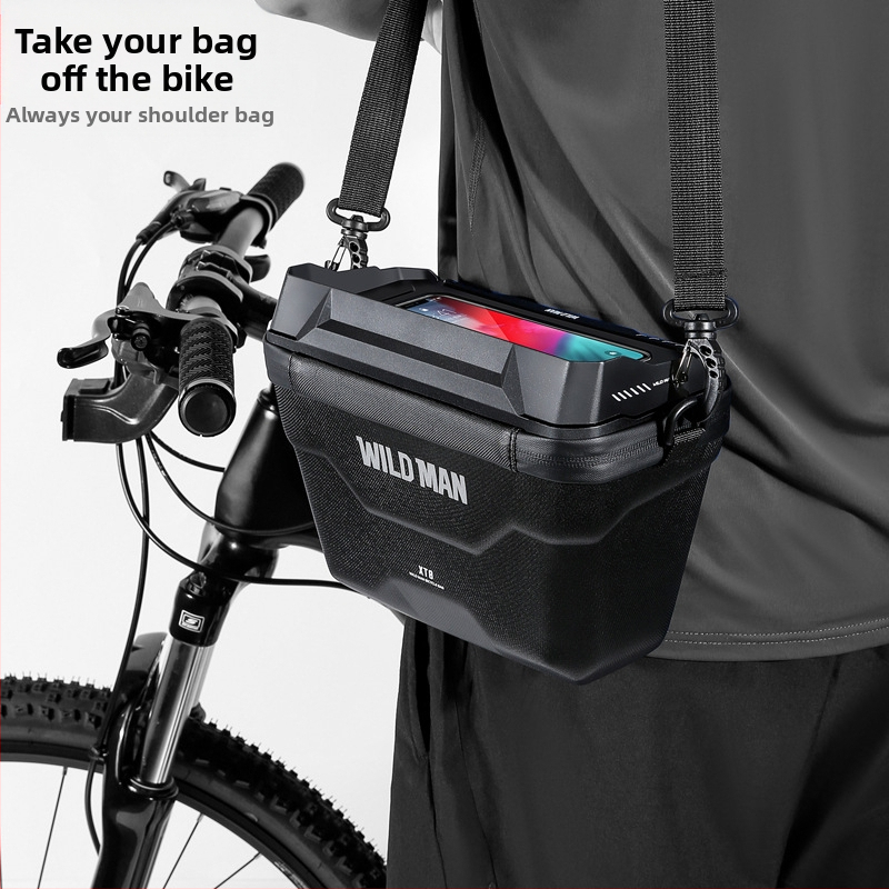Predná taška do auta WILD MAN, taška na bicykel s tvrdou škrupinou z EVA materiálu, taška na mobilný telefón, predná taška na elektrický skateboard, skladacia taška na bicykel