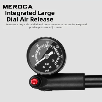 MEROCA αμορτισέρ υψηλής πίεσης φουσκωτό ποδήλατο με πνευματικό μπροστινό πιρούνι, φορητή αντλία αέρα 300PSI
