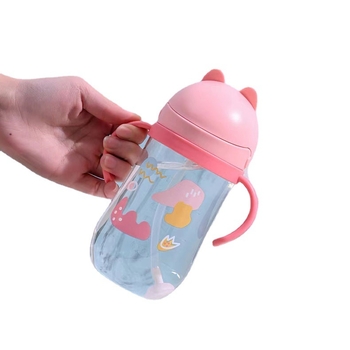 Yi Tong 2642 Cartoon Cat laste iminapp 350ml uus lasteaia beebiõpilase plasttopsi rihm