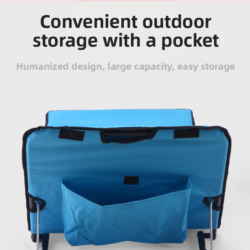 Външен единичен преносим сгъваем плажен стол с двойно предназначение, стоманена тръба, регулиращ седалка, къмпинг стол, оксфордски плат, стол за обяд