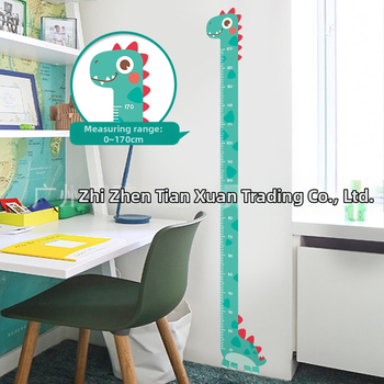 Αυτοκόλλητα ύψους για παιδιά, αυτοκόλλητα διακόσμησης τοίχου δωματίου, δημιουργικά αυτοκόλλητα χάρακα με κινούμενα σχέδια, μέτρηση ύψους, αυτοκόλλητα, αφαιρούμενα