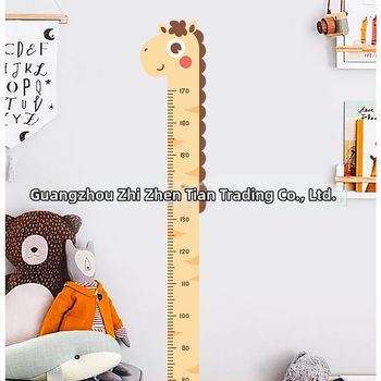 Αυτοκόλλητα ύψους για παιδιά, αυτοκόλλητα διακόσμησης τοίχου δωματίου, δημιουργικά αυτοκόλλητα χάρακα με κινούμενα σχέδια, μέτρηση ύψους, αυτοκόλλητα, αφαιρούμενα